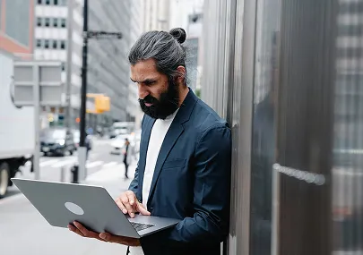Man using laptop