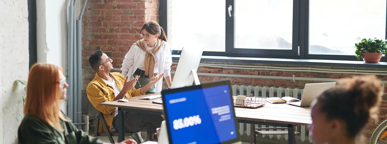 People working in front of computer
